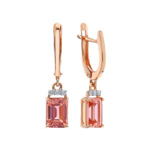 золотые серьги с морганитами