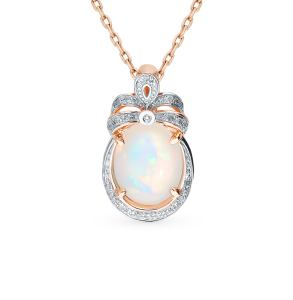 золотая подвеска с опалами и бриллиантами