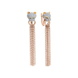 золотые серьги с бриллиантами