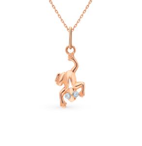 золотая подвеска с фианитами