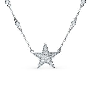 серебряное шейное украшение с фианитами