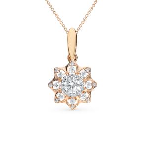 золотая подвеска с фианитами