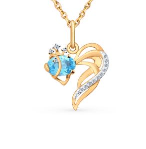 золотая подвеска с топазами и фианитами SOKOLOV 731290*