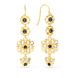 серебряные серьги с алпанитом и фианитами