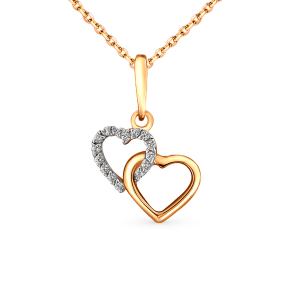 золотая подвеска с фианитами