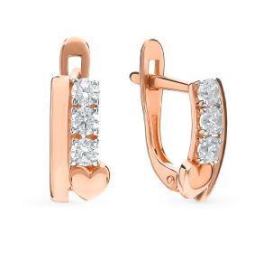 золотые серьги с фианитами