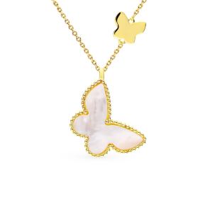 серебряное шейное украшение с перламутром