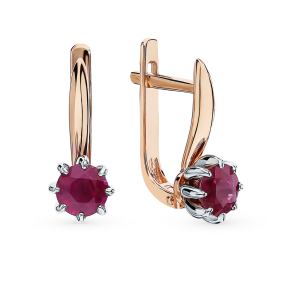 золотые серьги с рубинами