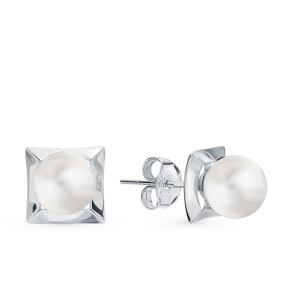 серебряные серьги с жемчугом