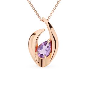 золотая подвеска с аметистом