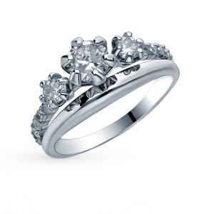 серебряное кольцо с фианитами