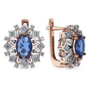 золотые серьги с сапфирами