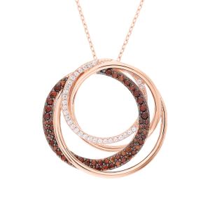 серебряное шейное украшение с фианитами