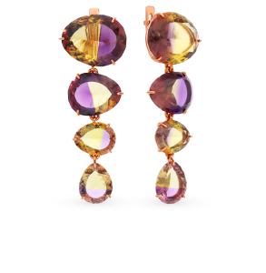 золотые серьги с аметрином