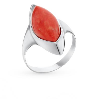 Серебряное кольцо с кораллом