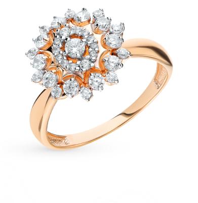 Золотое кольцо с фианитами