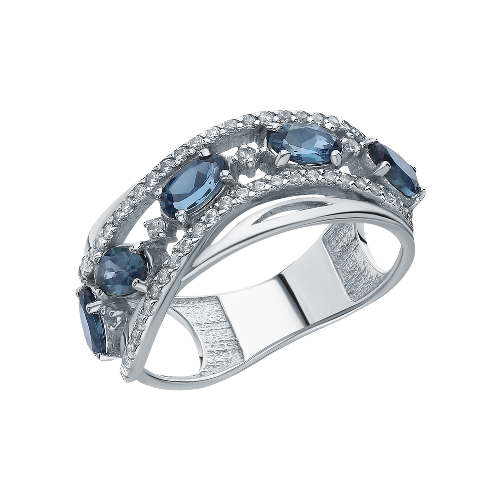 Серебряное кольцо с фианитами и топазами в Краснодаре
