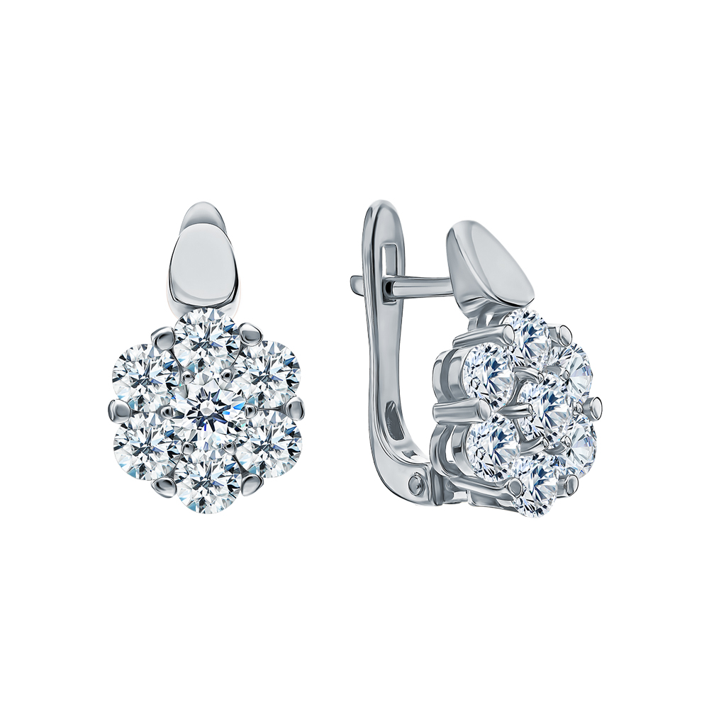Золотые серьги с фианитом swarovski SERGEY GRIBNYAKOV кл2857а-62-02 ...