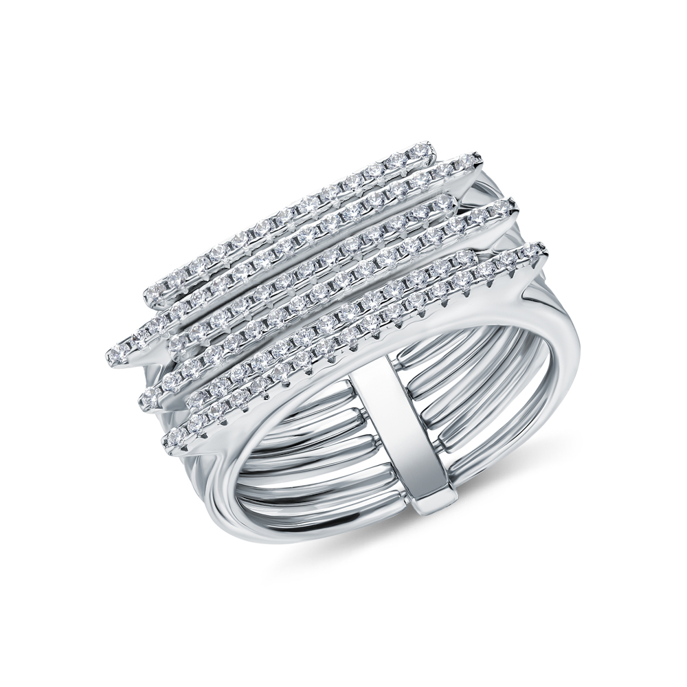 Серебряное кольцо с фианитами в Краснодаре