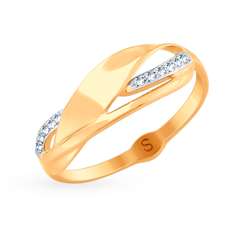Золотое кольцо с фианитами SOKOLOV 018067* в Санкт-Петербурге