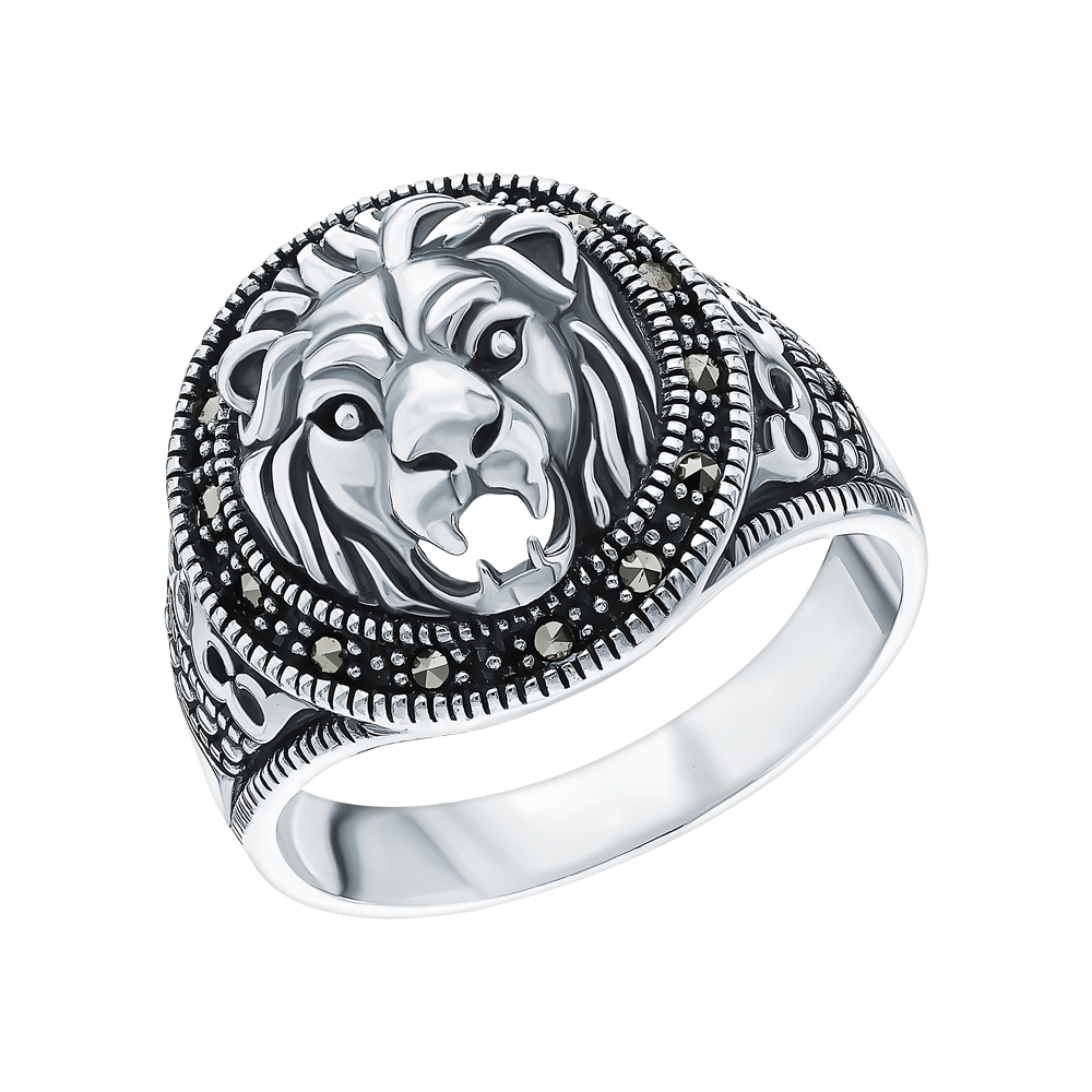 Серебряное кольцо с марказитами в Екатеринбурге