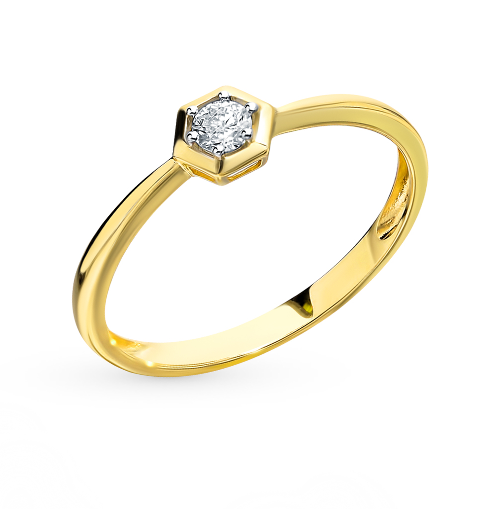 Золотое кольцо с бриллиантом в Новосибирске