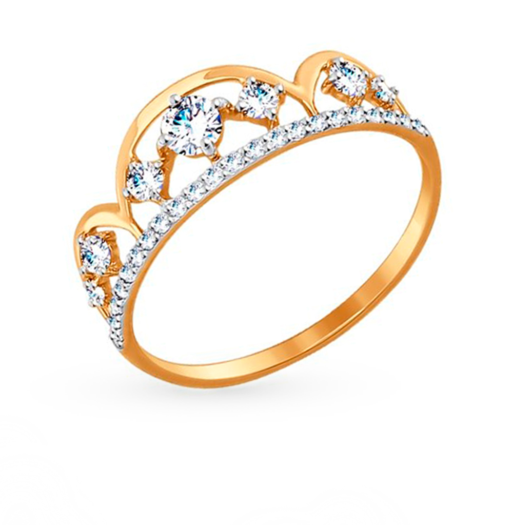 Золотое кольцо с фианитами SOKOLOV 017414 в Краснодаре