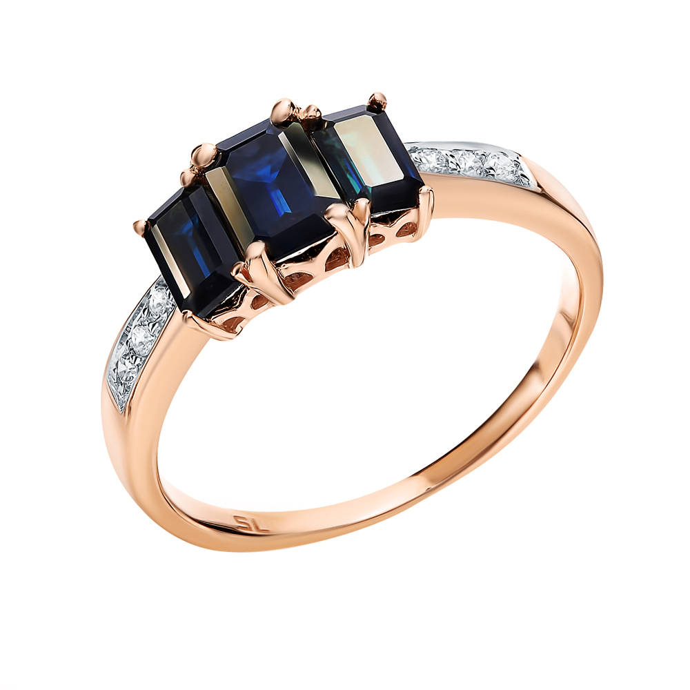 Золотое кольцо с сапфирами и бриллиантами в Нижнем Новгороде