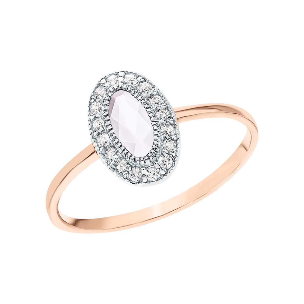 Фото «Серебряное кольцо с кубическим цирконием и аметистом»