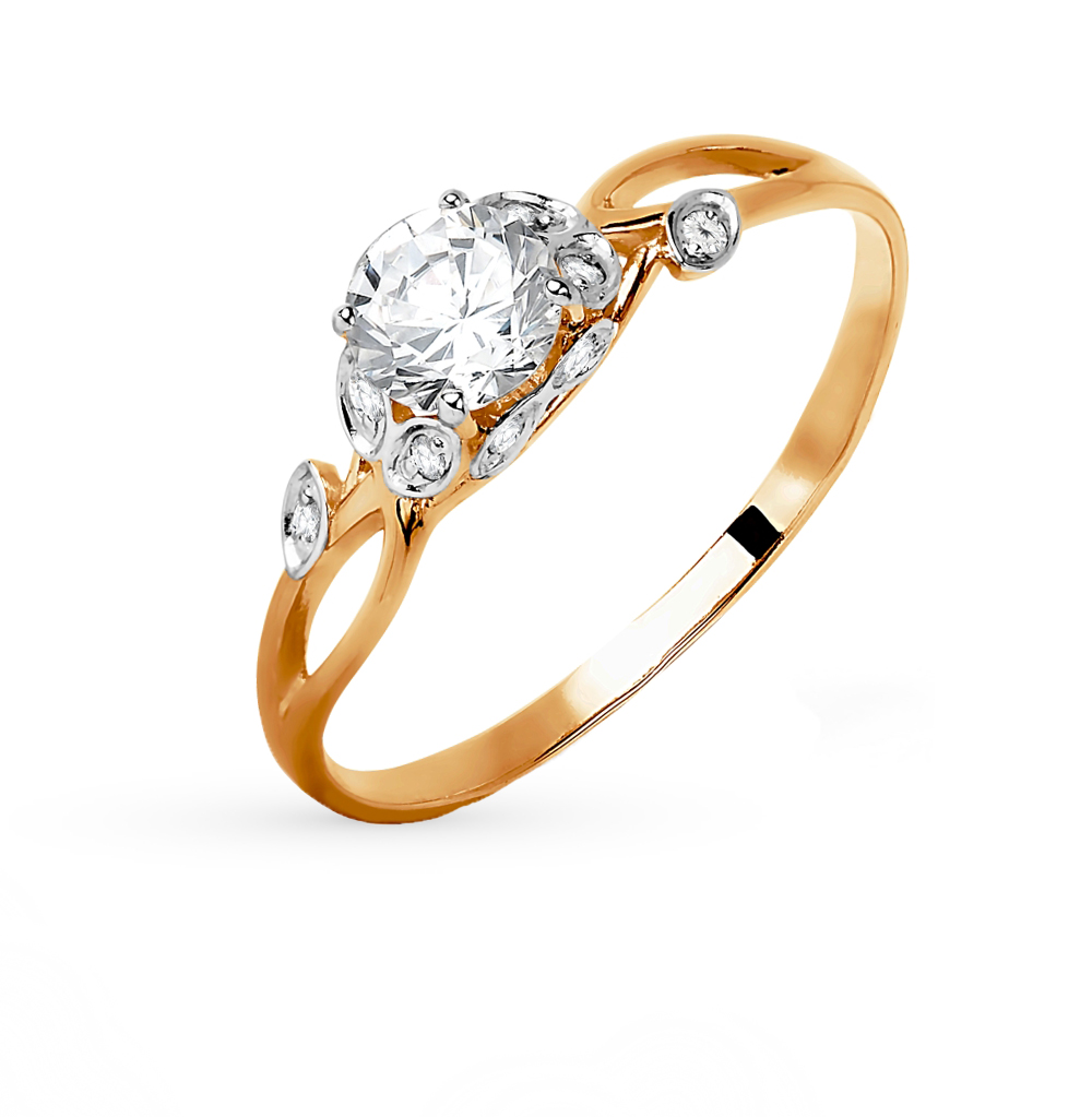 Золотое кольцо с кристаллами  Swarovski в Самаре