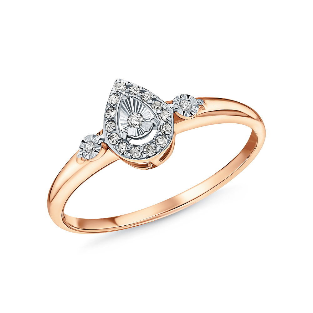 Фото «Золотое кольцо с бриллиантами природными»