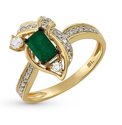 Фото «Золотое кольцо с изумрудами, топазами и бриллиантами»