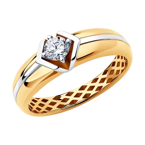 Золотое кольцо с фианитом SOKOLOV 018261* в Санкт-Петербурге