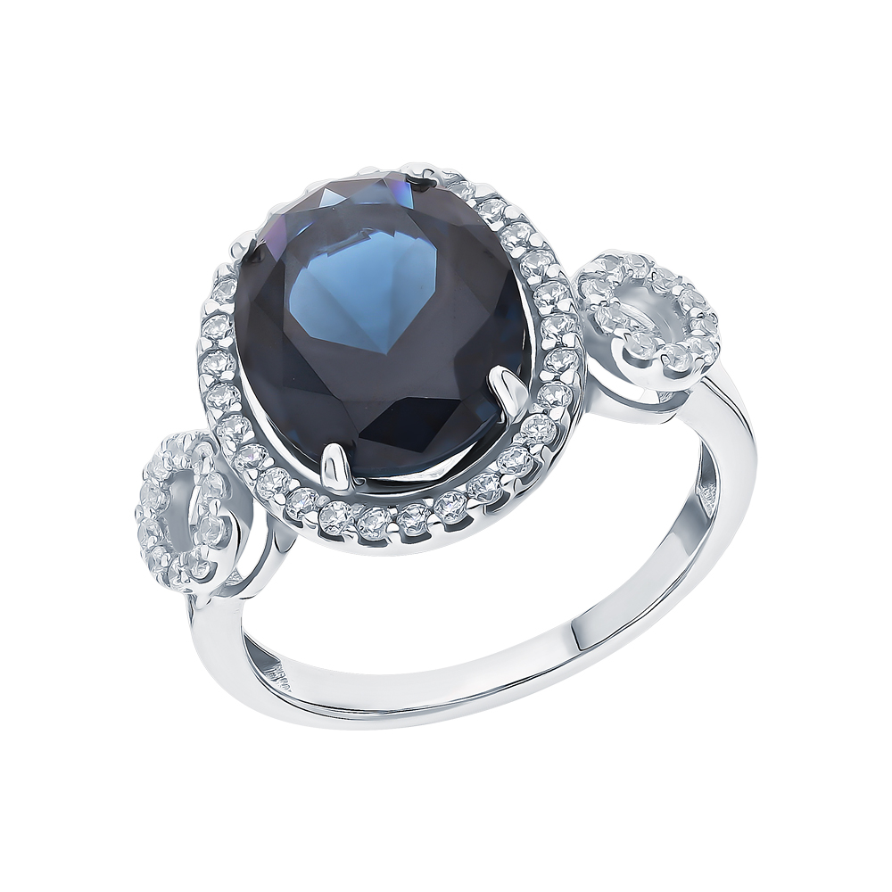 Серебряное кольцо с фианитами и топазами london нанокристаллами в Санкт-Петербурге