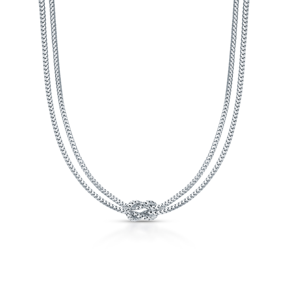 Серебряное шейное украшение БРЕНДЫ ИТАЛИИ S57122-H9W-01: белое серебро ...