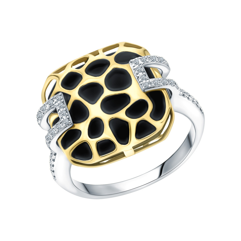 Золотое кольцо с ониксом и бриллиантами в Екатеринбурге