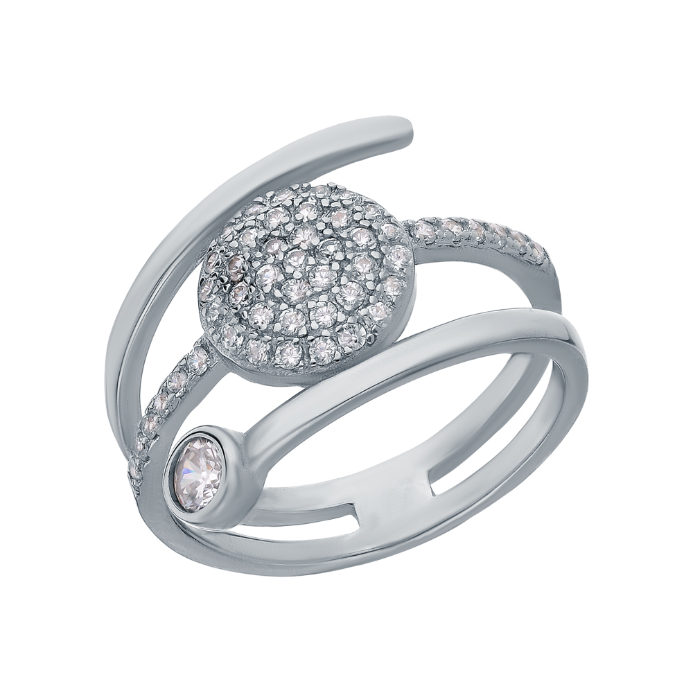 Серебряное кольцо с фианитами в Новосибирске