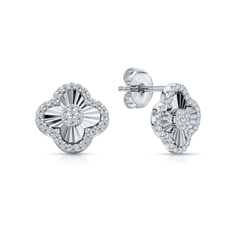 Серебряные серьги с фианитами в Ростовe-на-Дону