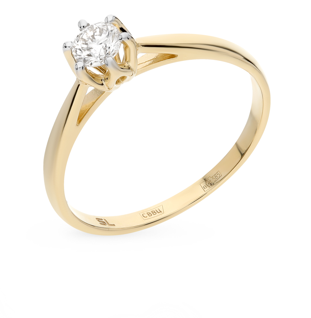 Золотое кольцо c бриллиантом в Новосибирске