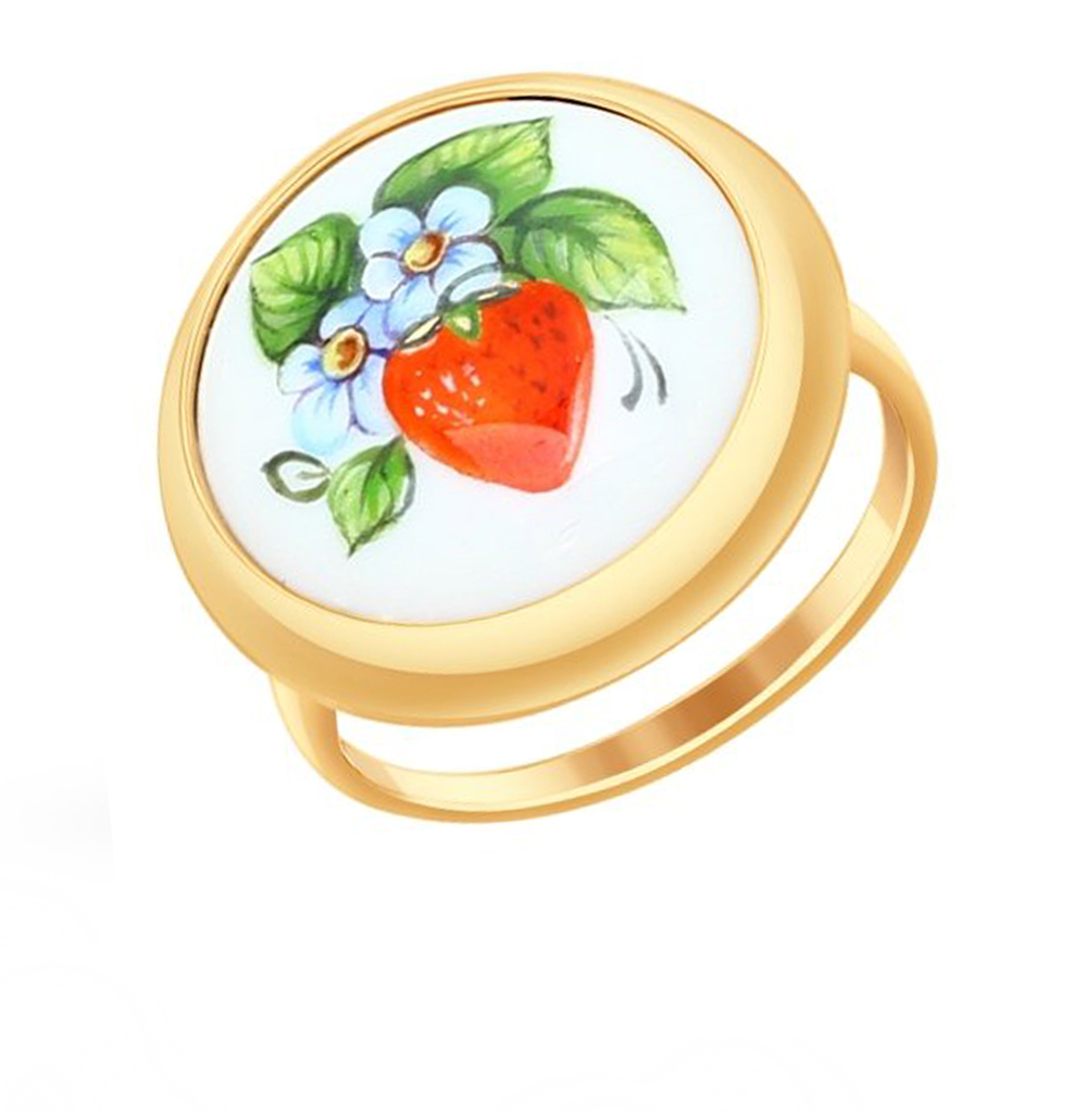 Золотое кольцо с финифтью SOKOLOV 781010 в Нижнем Новгороде
