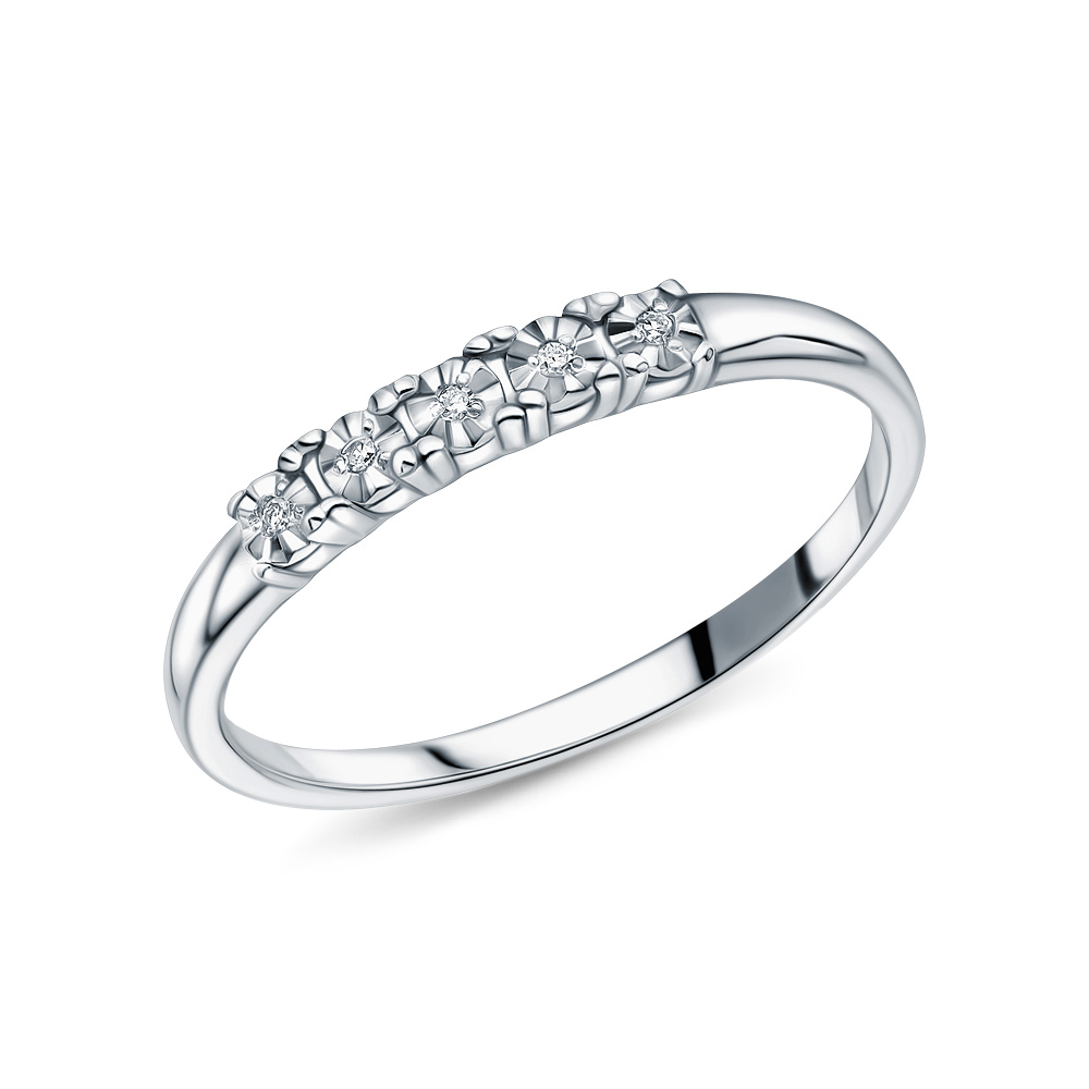 Серебряное кольцо с бриллиантами в Новосибирск