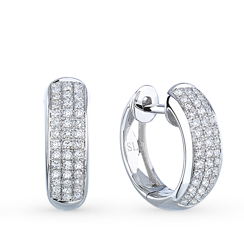 Сережки кольца с бриллиантами