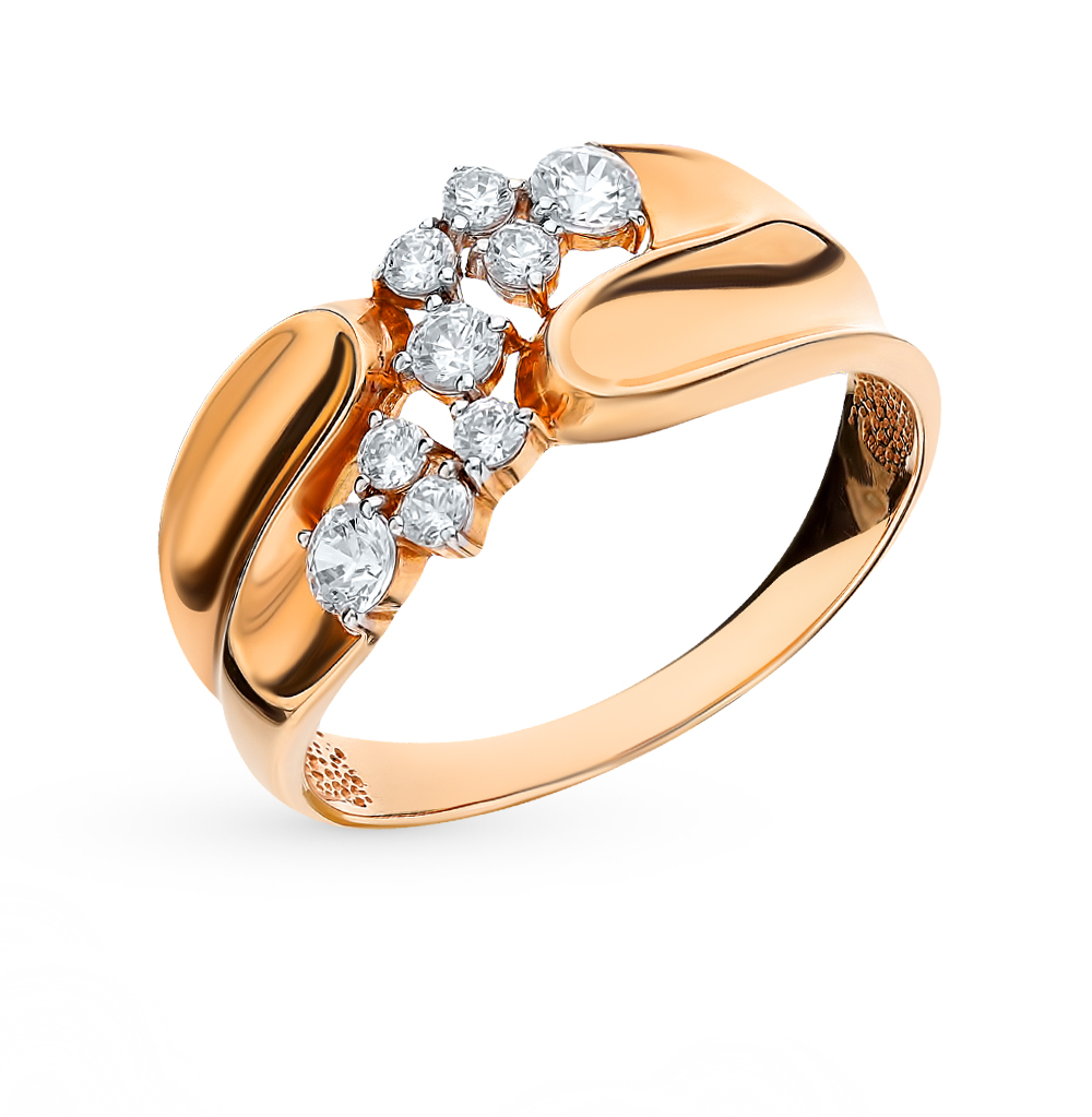Золотое кольцо с кристаллами  Swarovski в Санкт-Петербурге