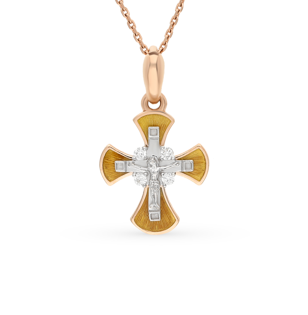Фото «Золотой крест-подвеска с бриллиантами»