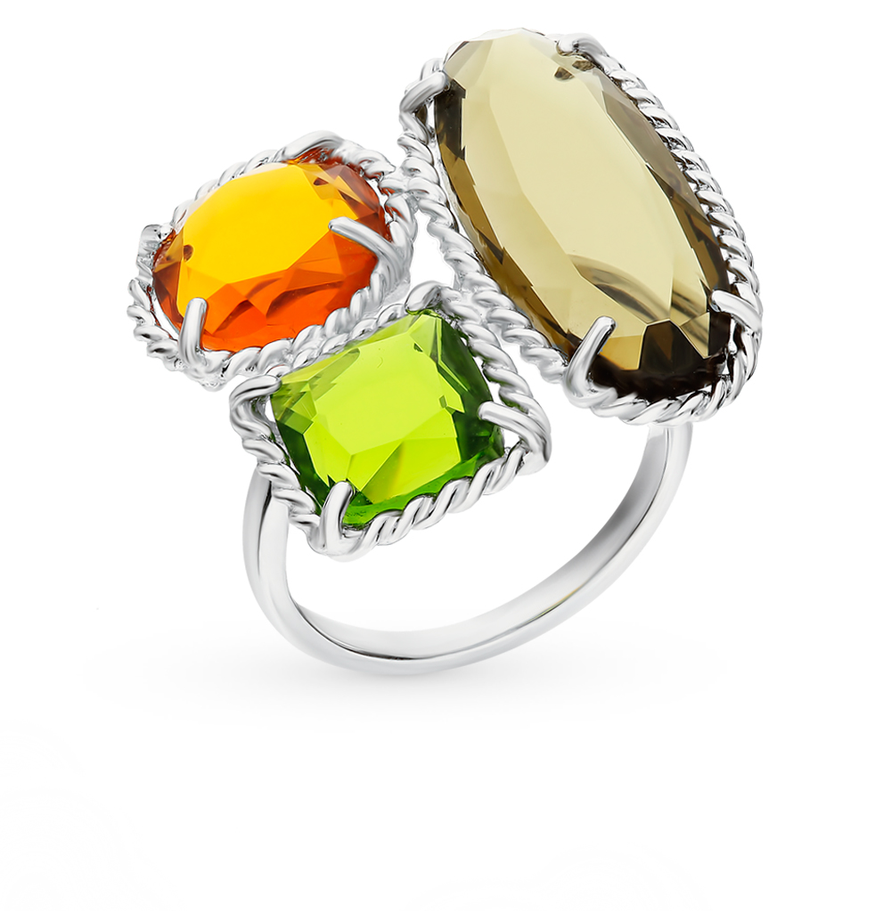 Серебряное кольцо с ювелирным стеклом в Самаре