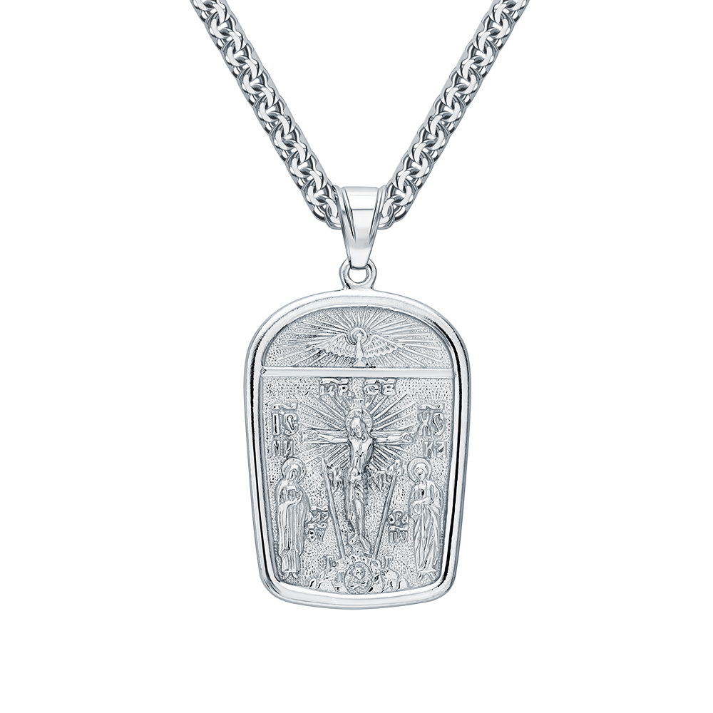 Серебряная подвеска двойная  "Ангел Хранитель и Иисус Христос " в Самаре