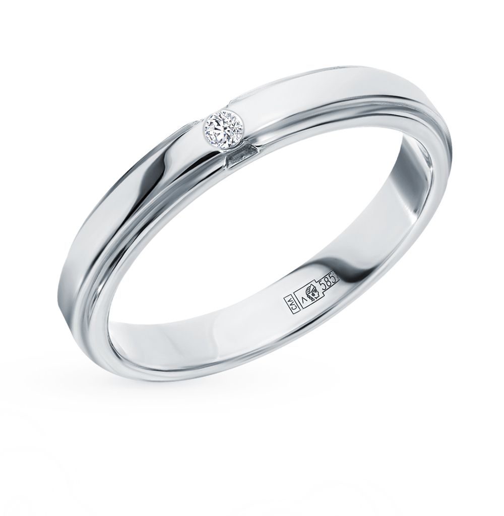 Фото «Золотое обручальное кольцо с бриллиантом»