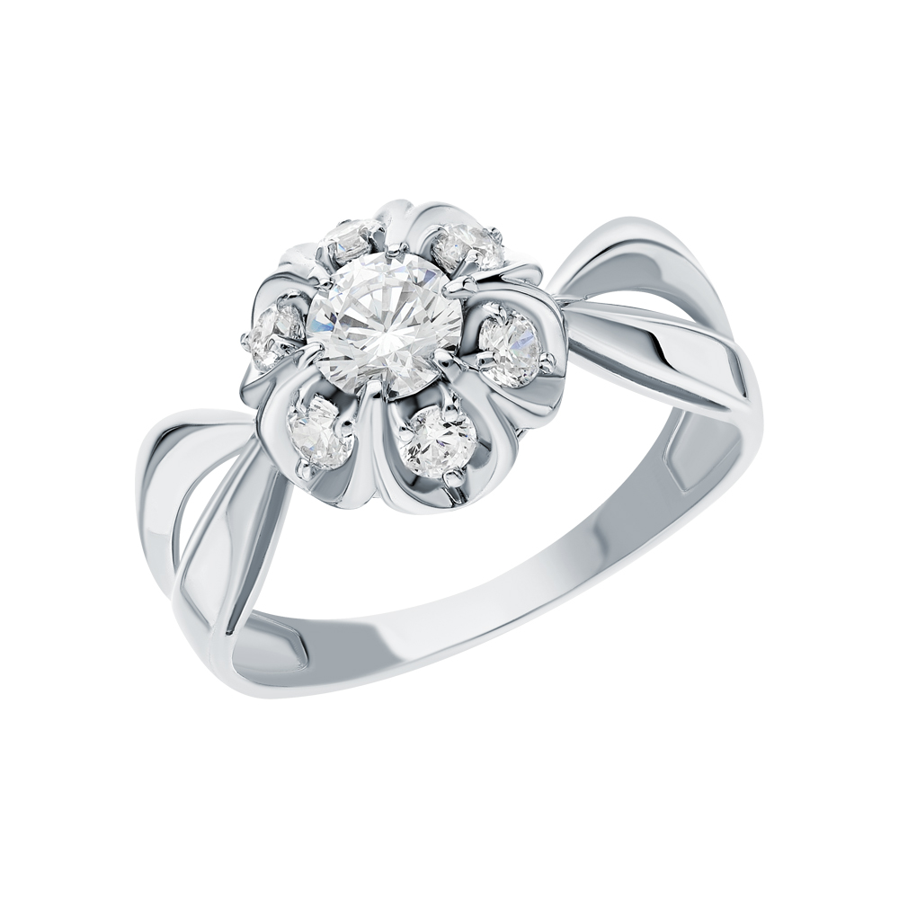 Золотое кольцо с фианитами swarovski в Екатеринбурге