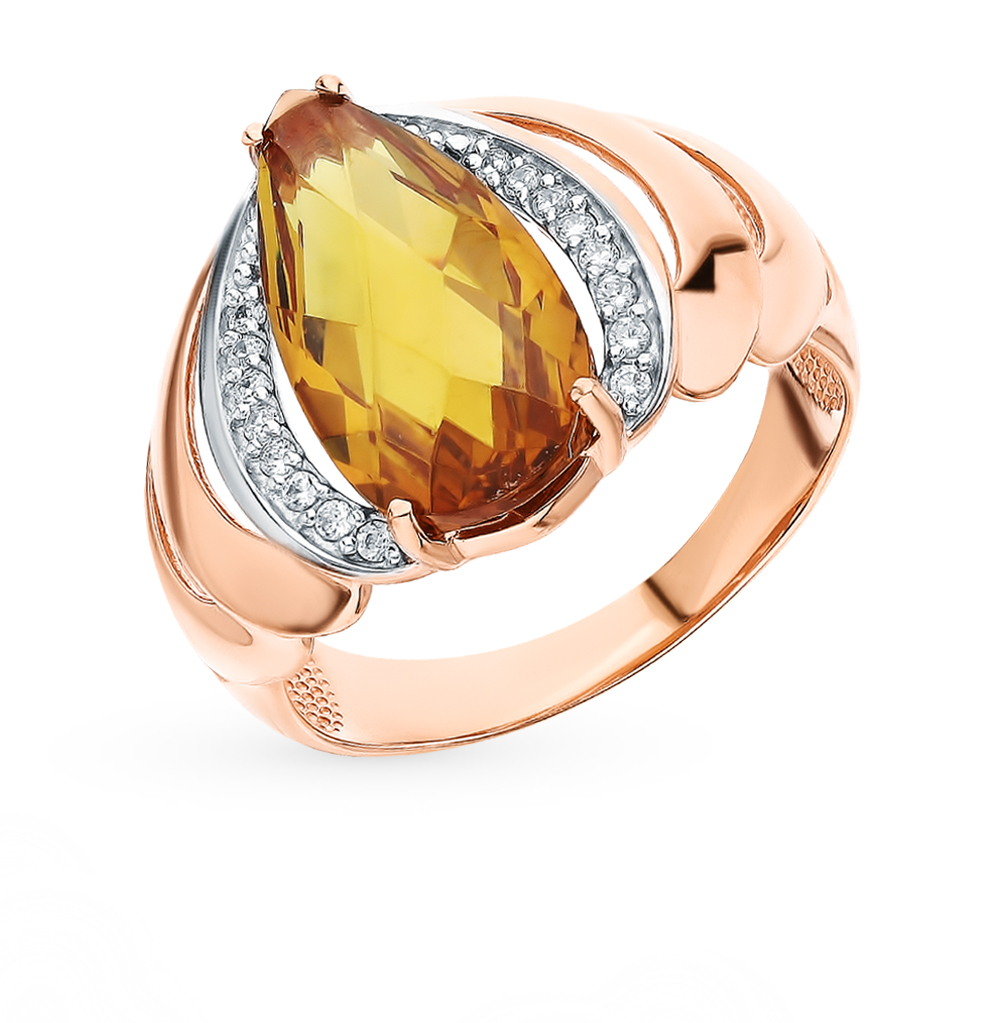 Золотое кольцо с фианитами и султанитами в Самаре