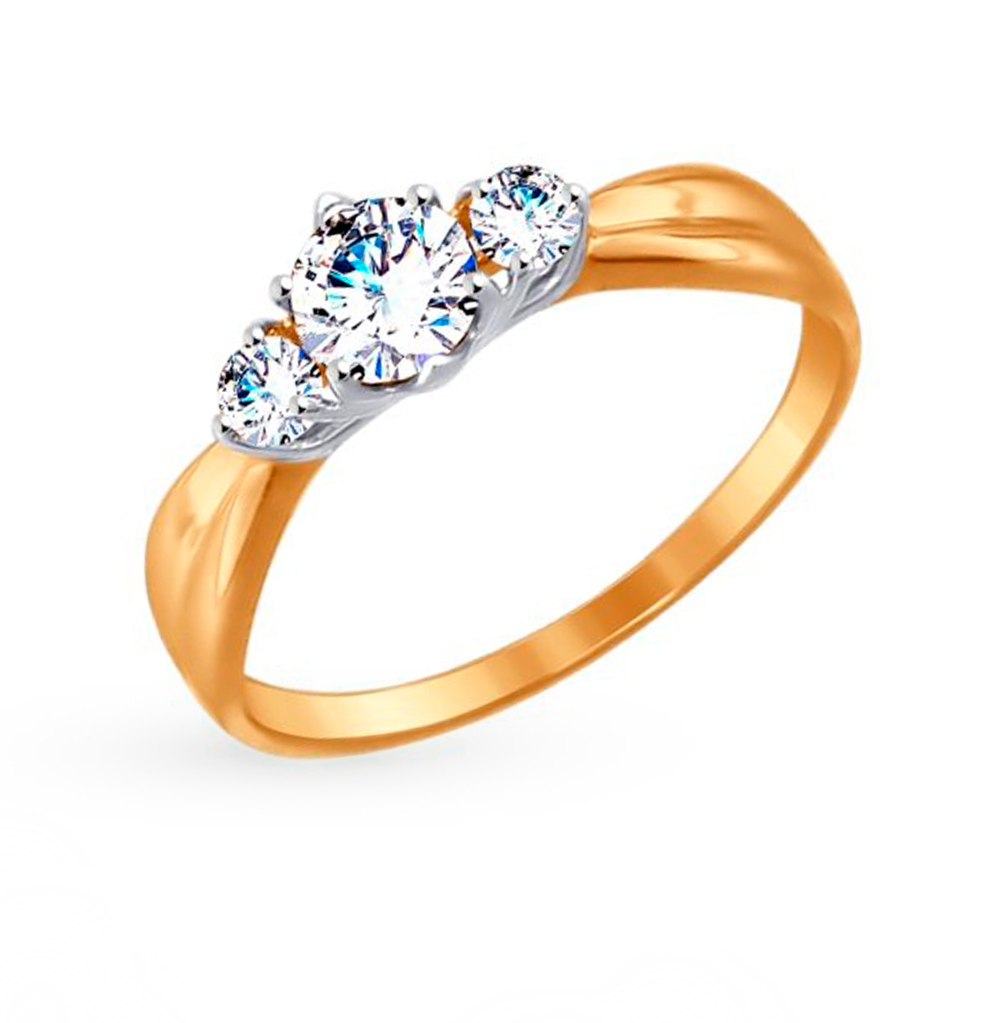 Золотое кольцо с фианитами SOKOLOV 017496* в Санкт-Петербурге